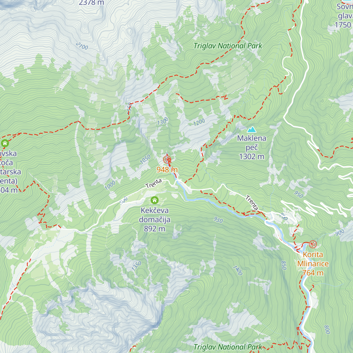 Koča pri izviru Soče map