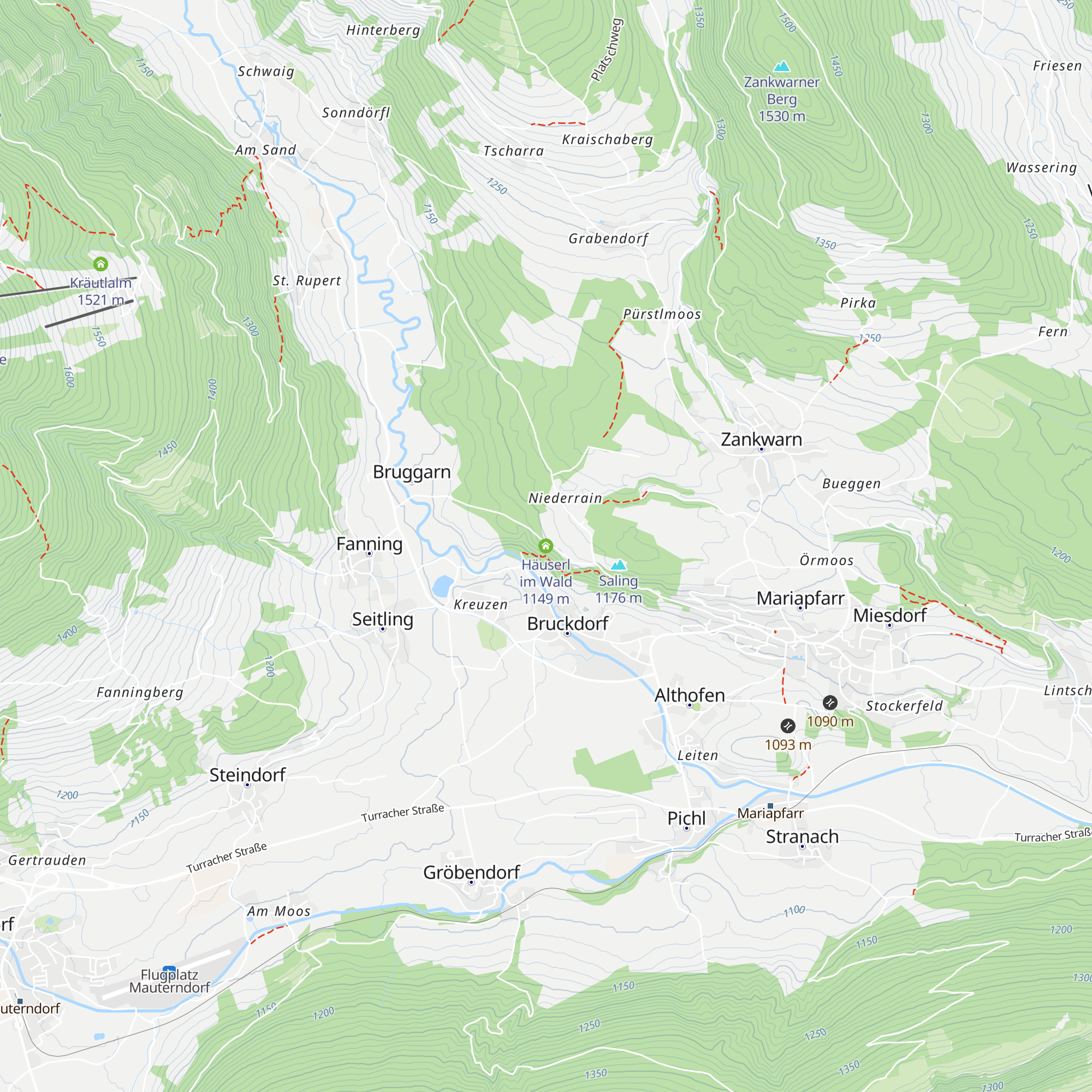 Häuserl im Wald map