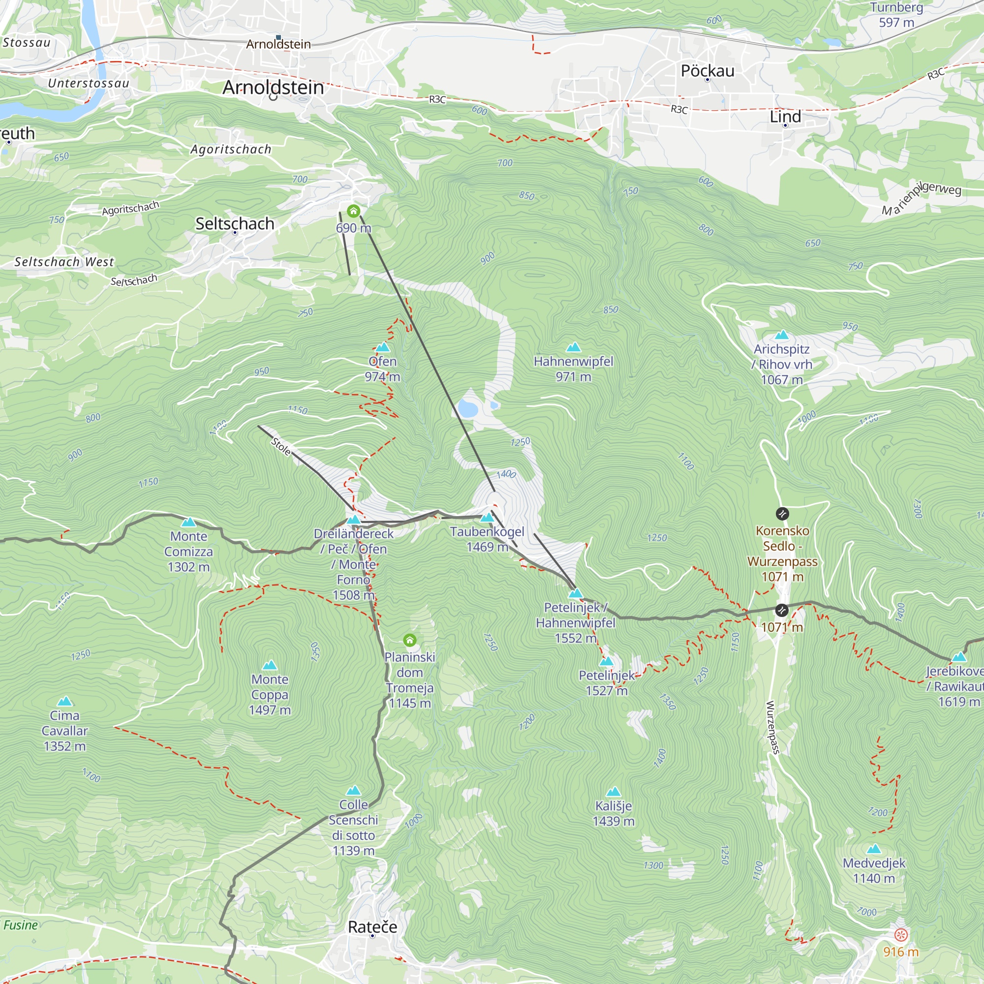 Bergrestaurant Dreiländereck map