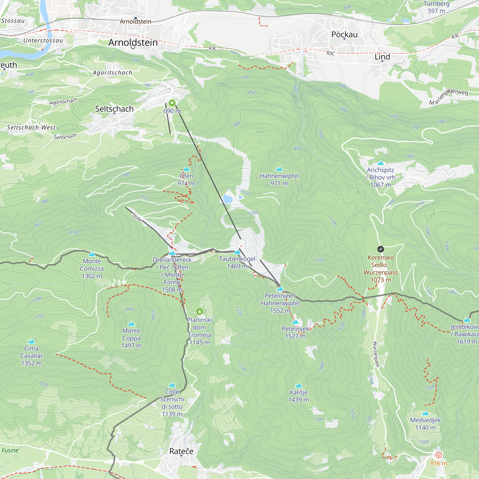 Bergrestaurant Dreiländereck map