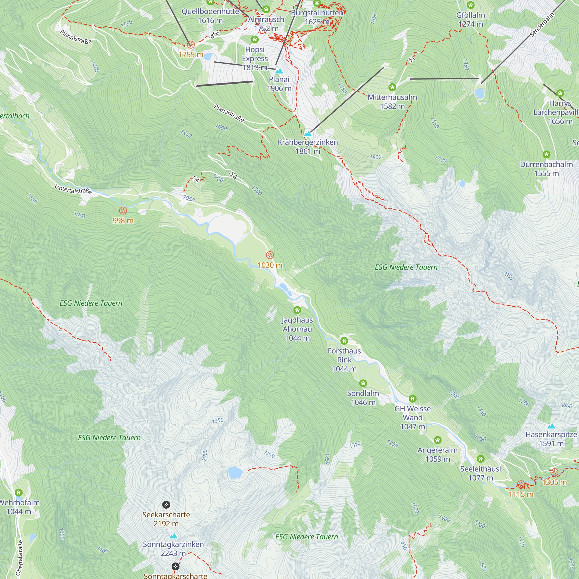 Waldhäuslalm map