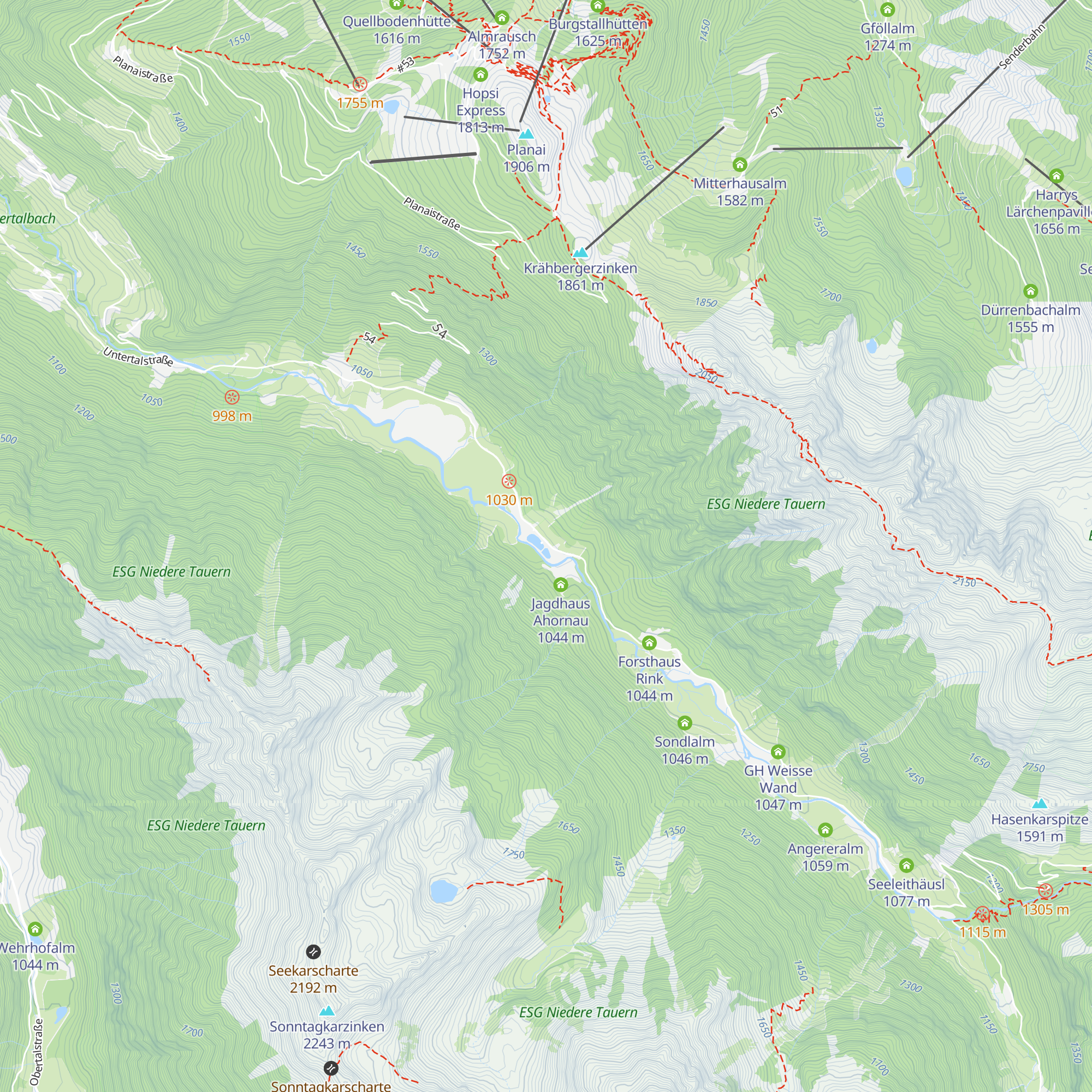 Waldhäuslalm map
