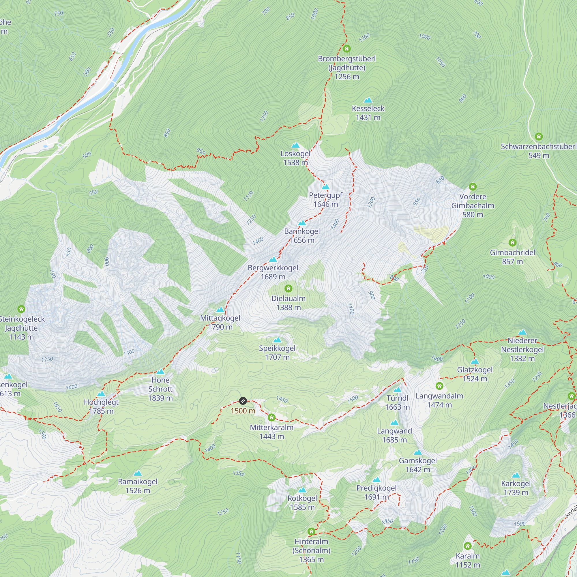 Dielaualm map