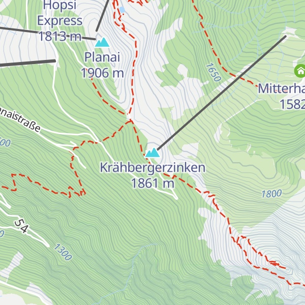 Map of Krähbergerzinken