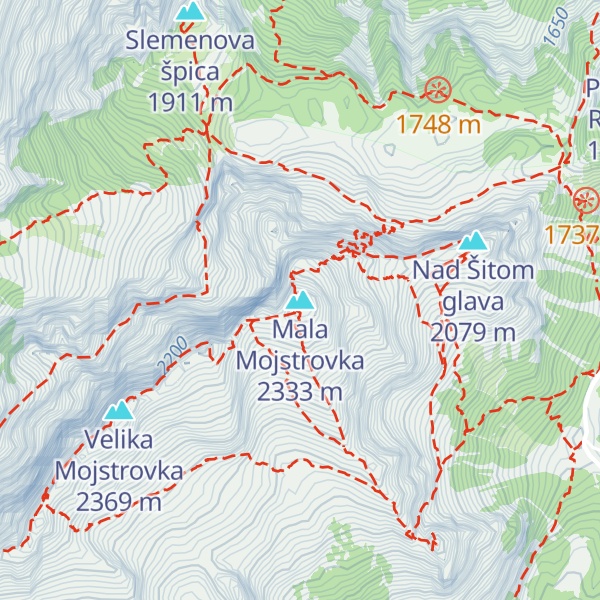 Map of Mala Mojstrovka