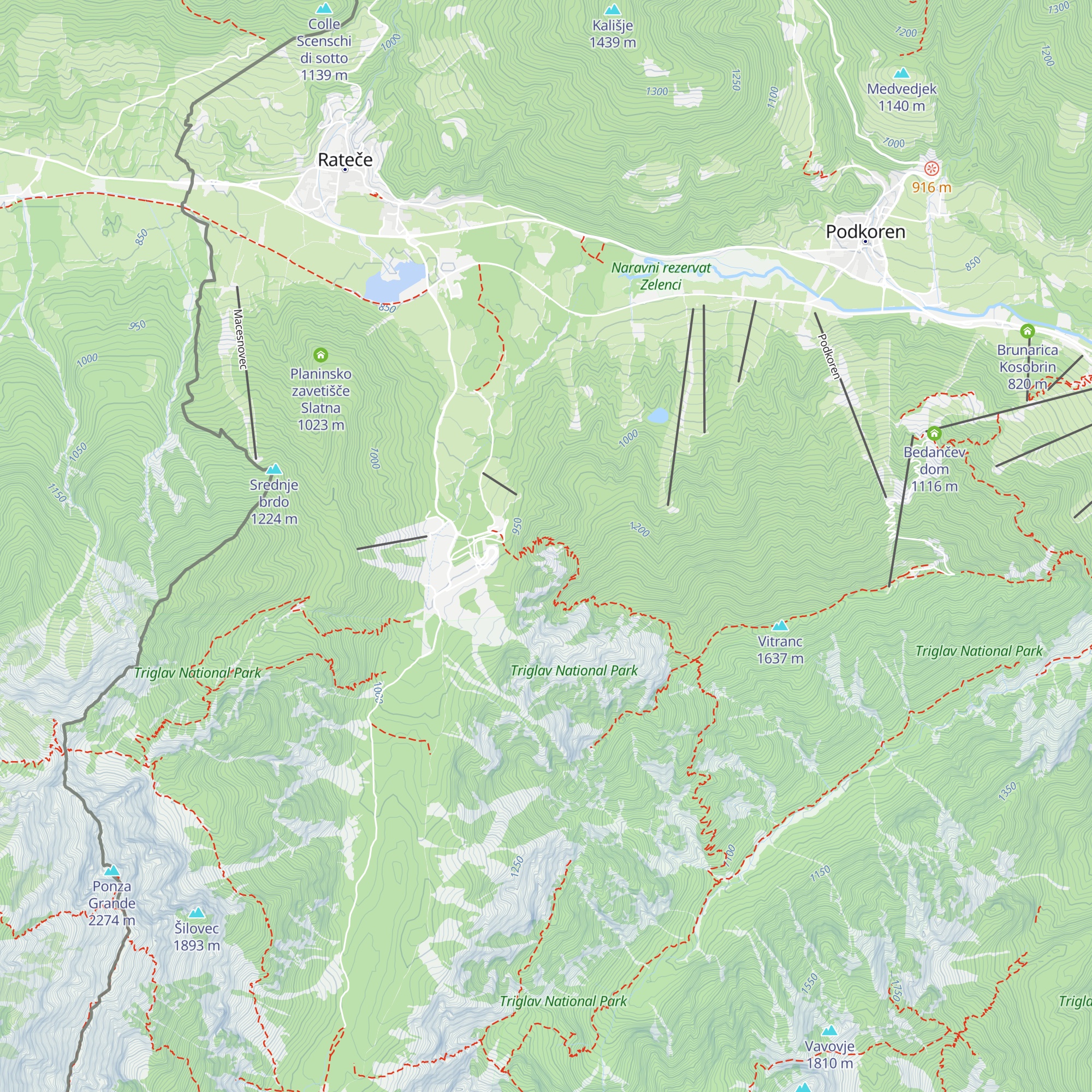 RTV hiška nad Planico map