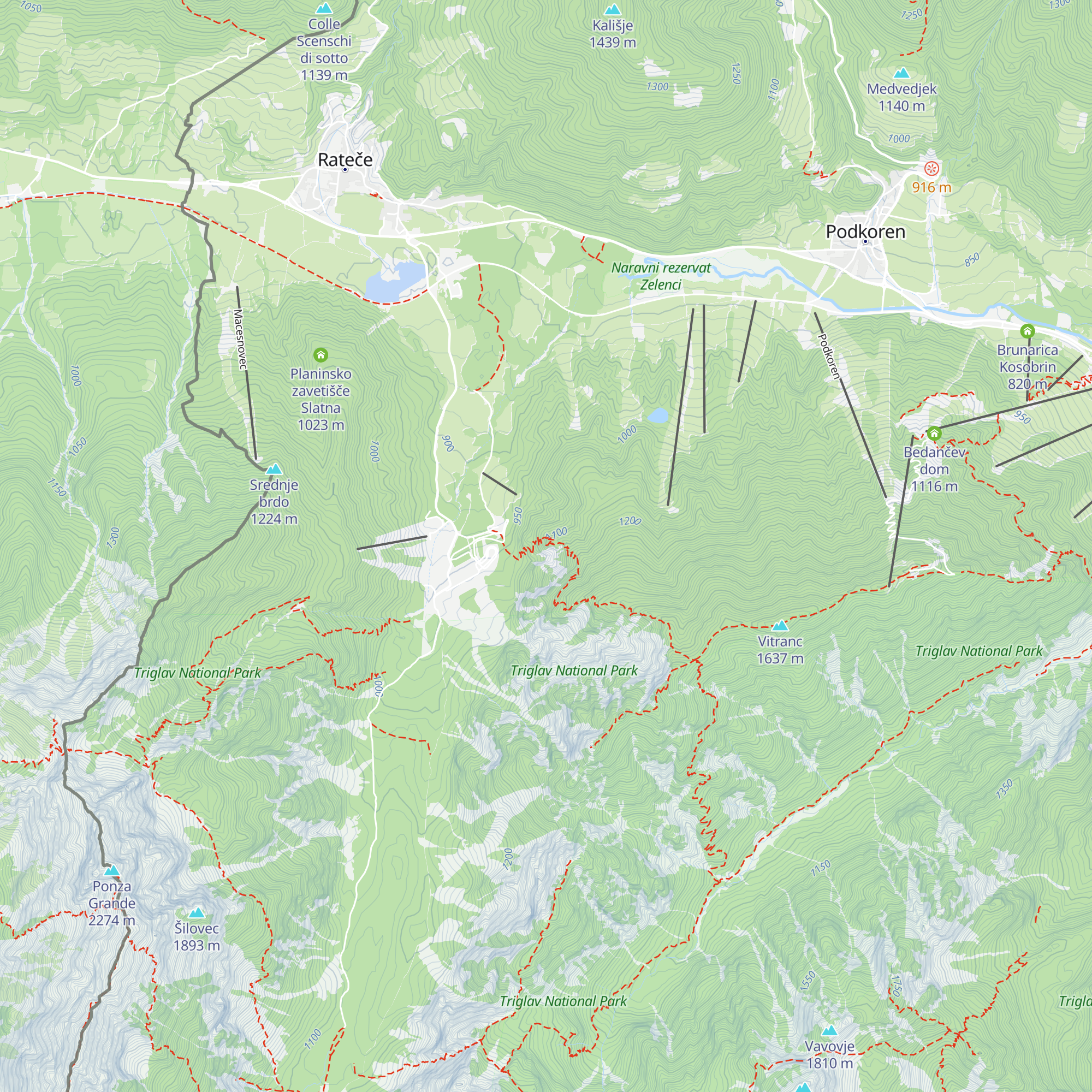 RTV hiška nad Planico map