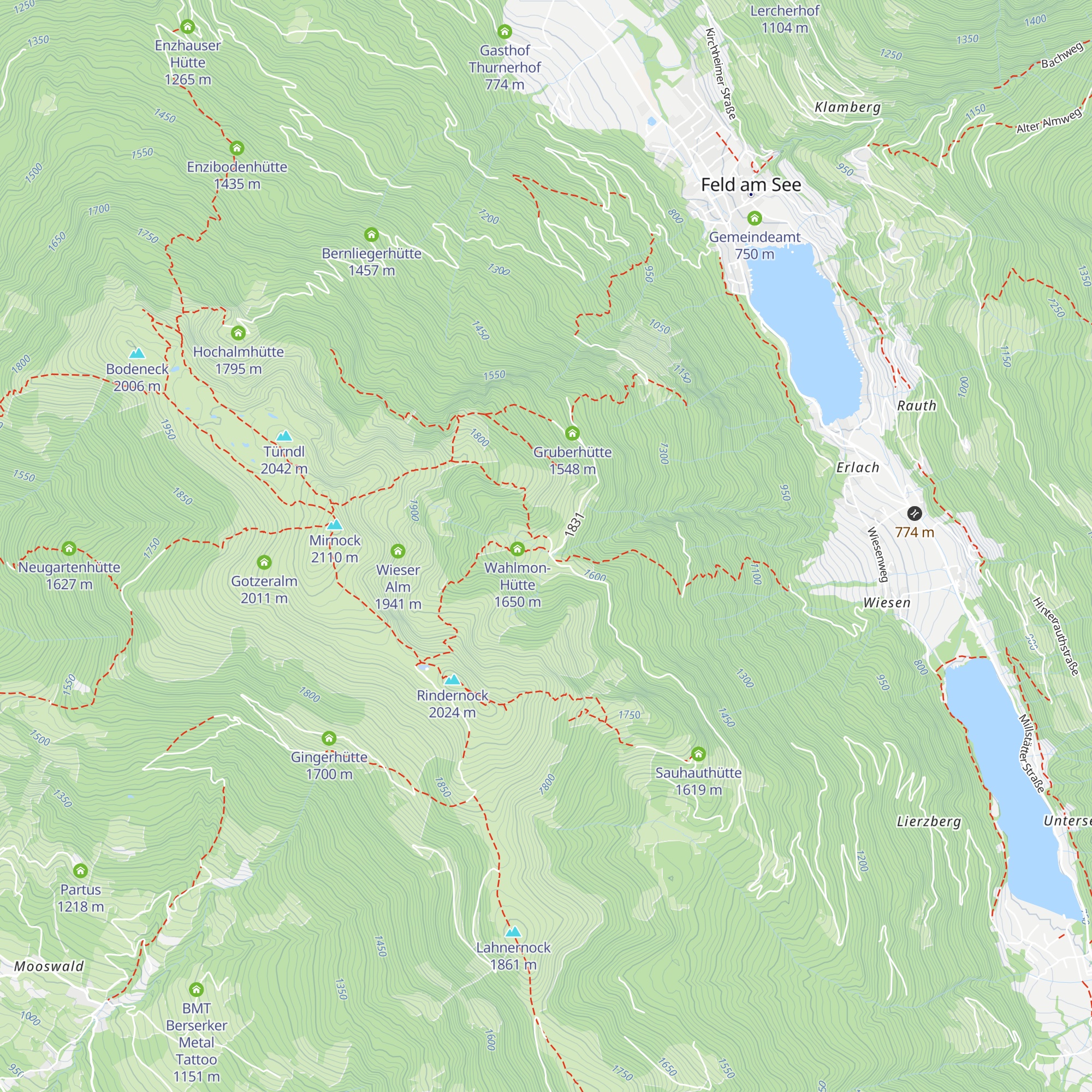 Wieser Hütte map