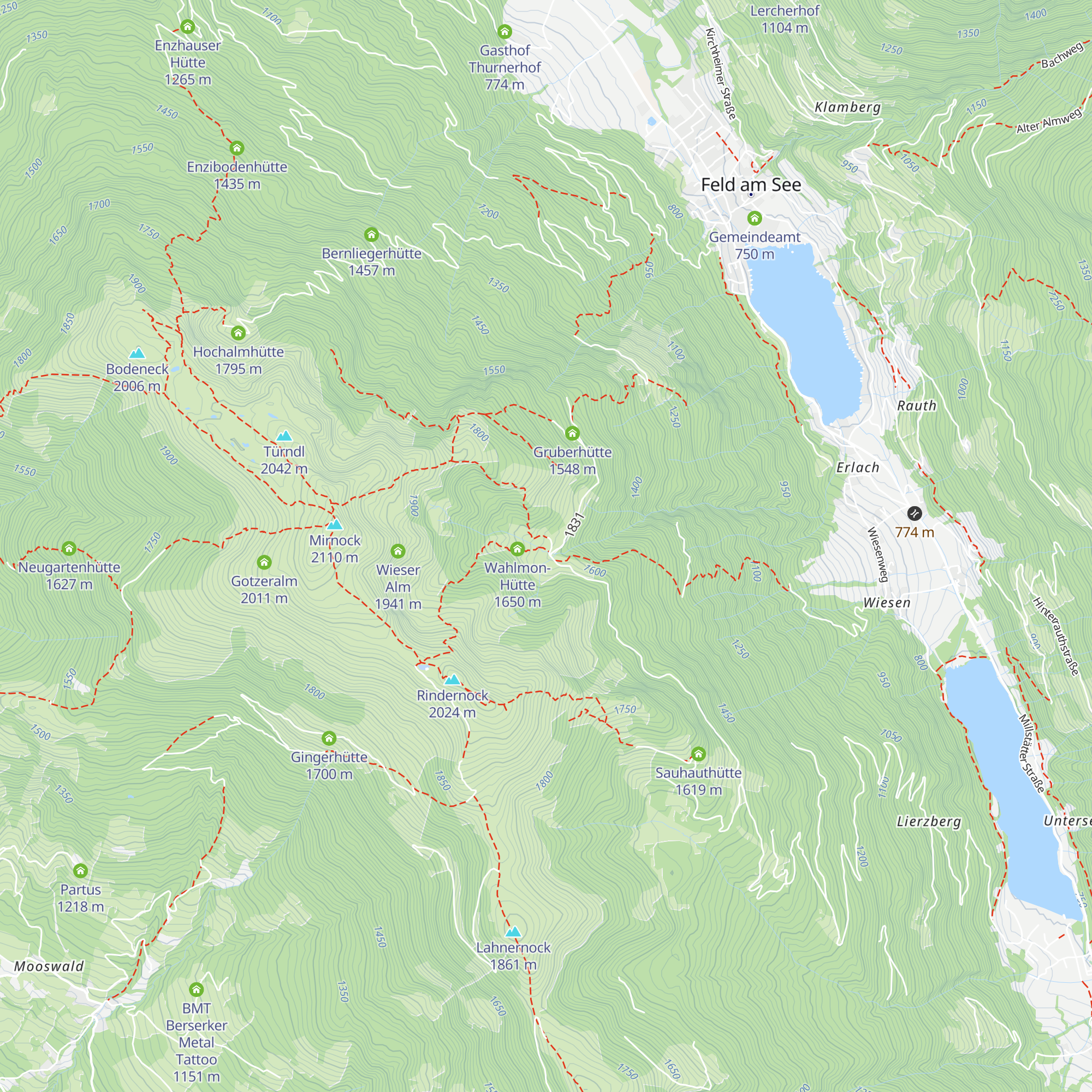 Wieser Hütte map
