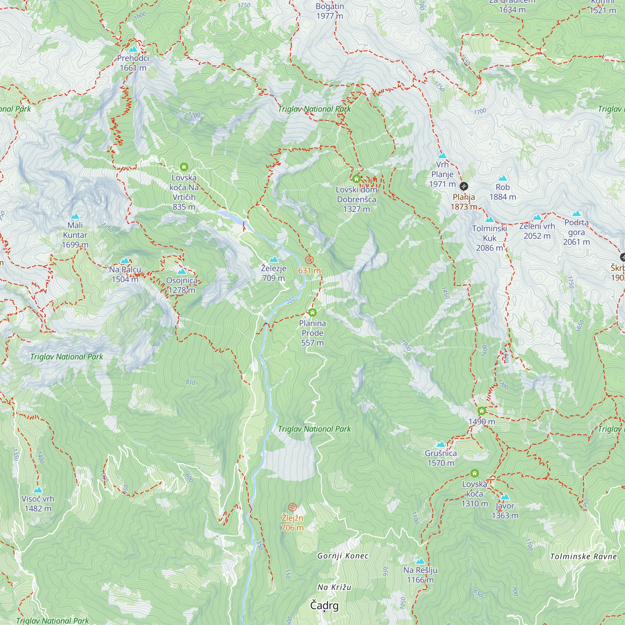 Planina Prode map
