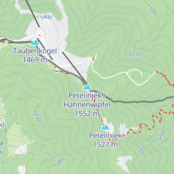 Map of Petelinjek / Hahnenwipfel