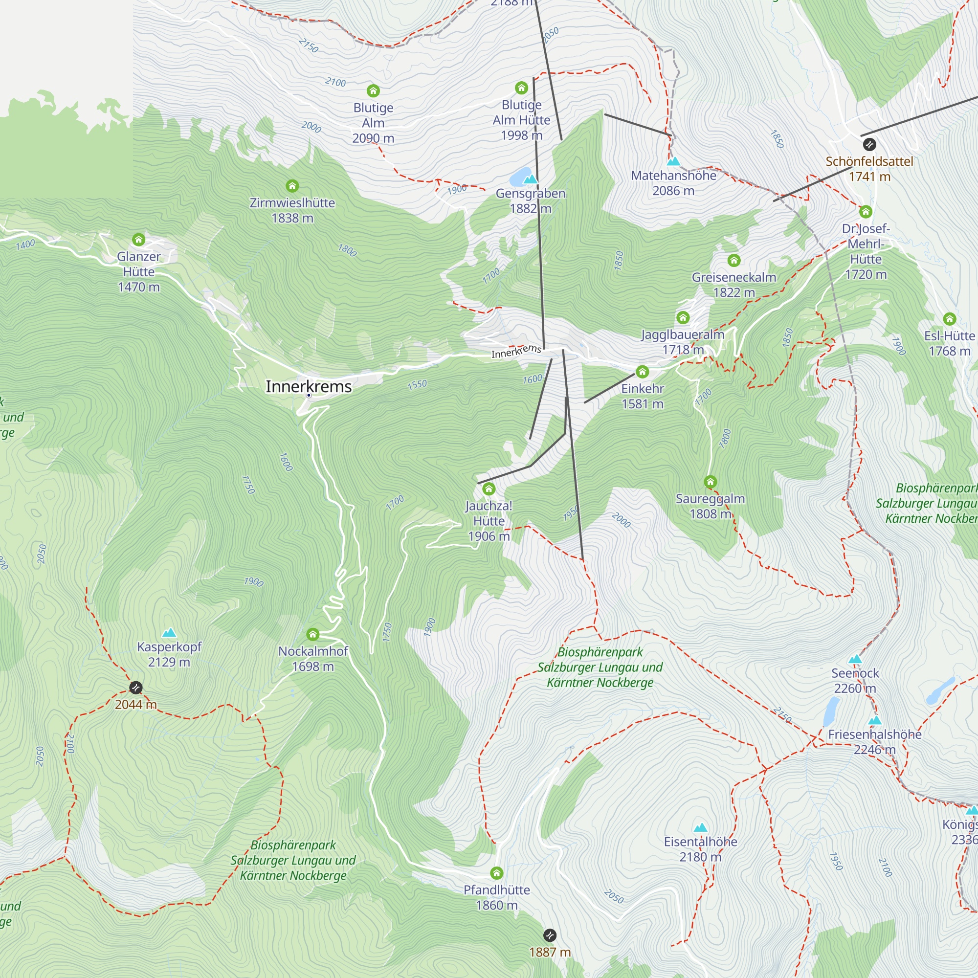 Jauchza! Hütte map