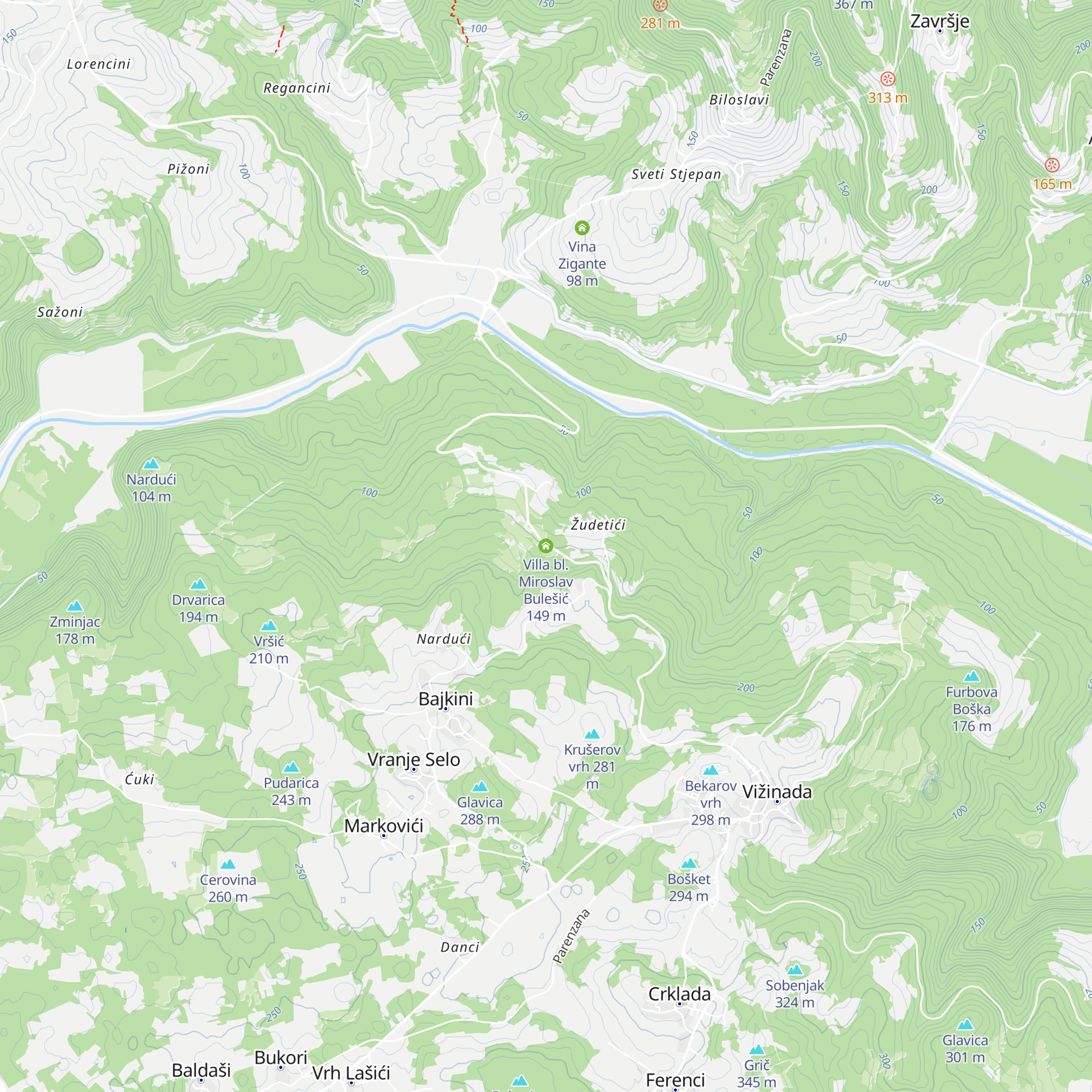 Villa bl. Miroslav Bulešić map