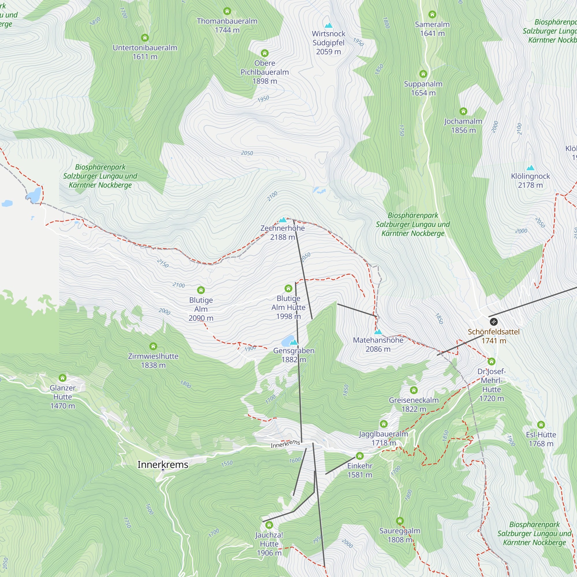 Blutige Alm Hütte map