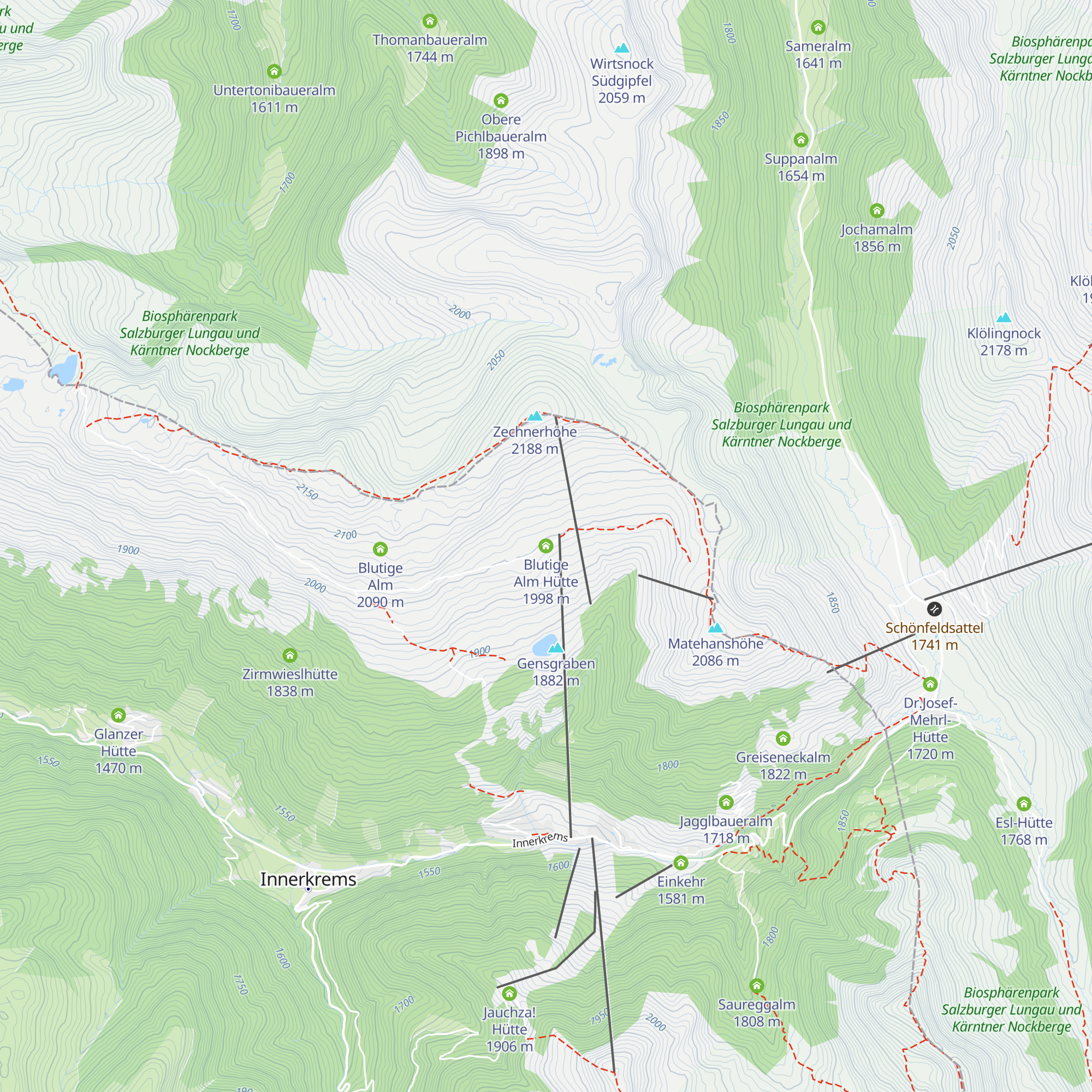 Blutige Alm Hütte map