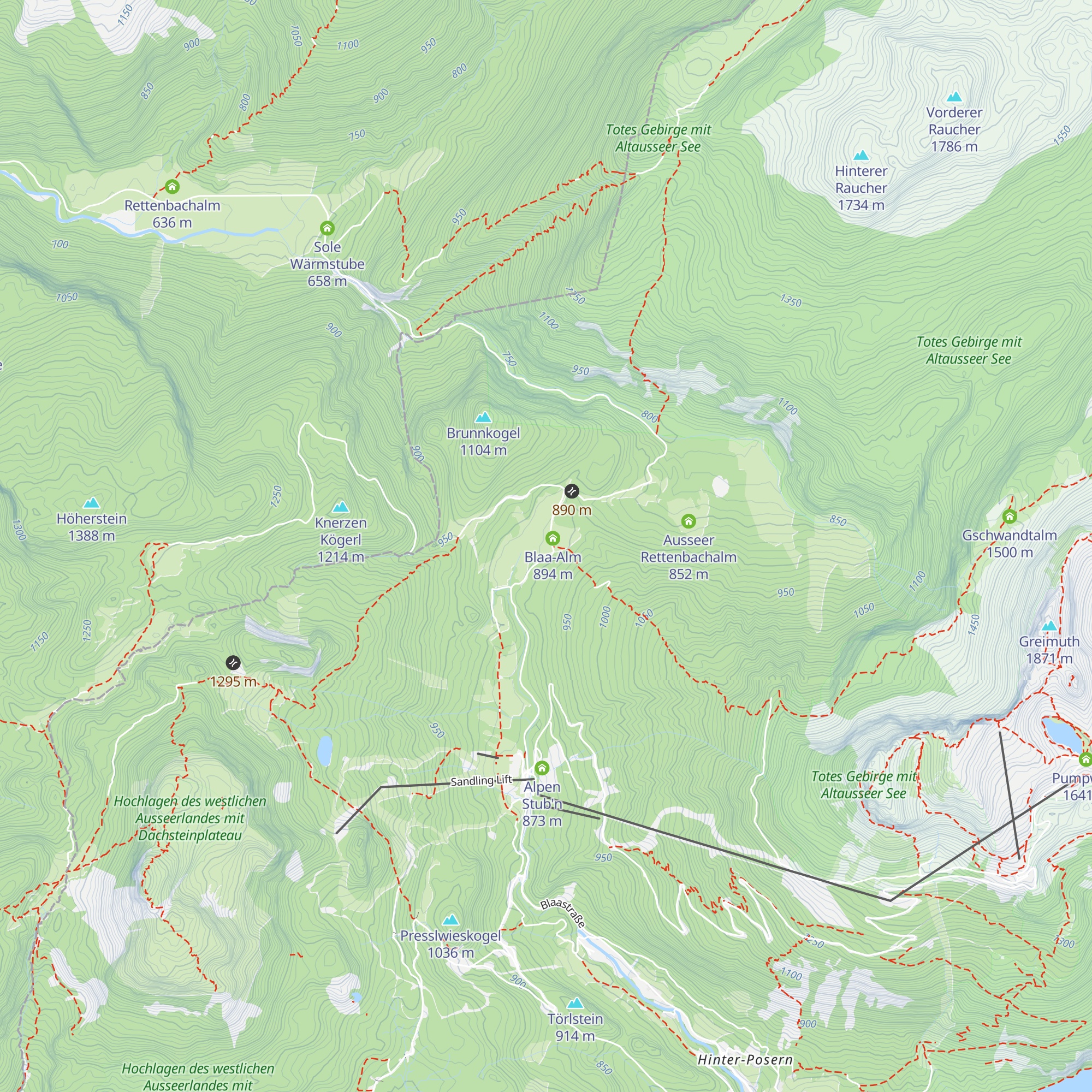 Blaa Alm map
