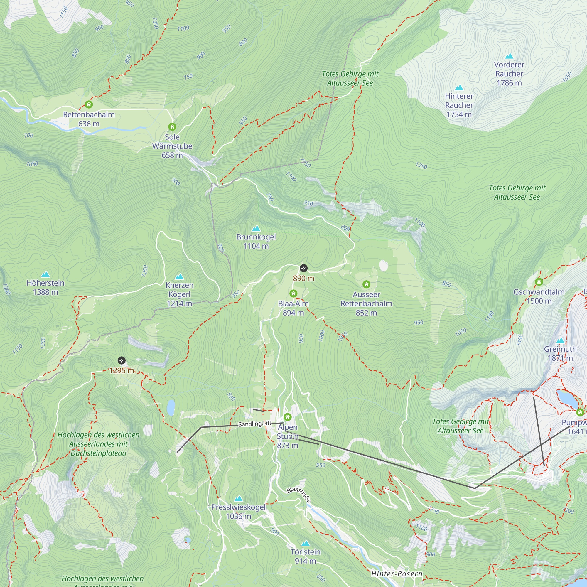 Blaa-Alm map