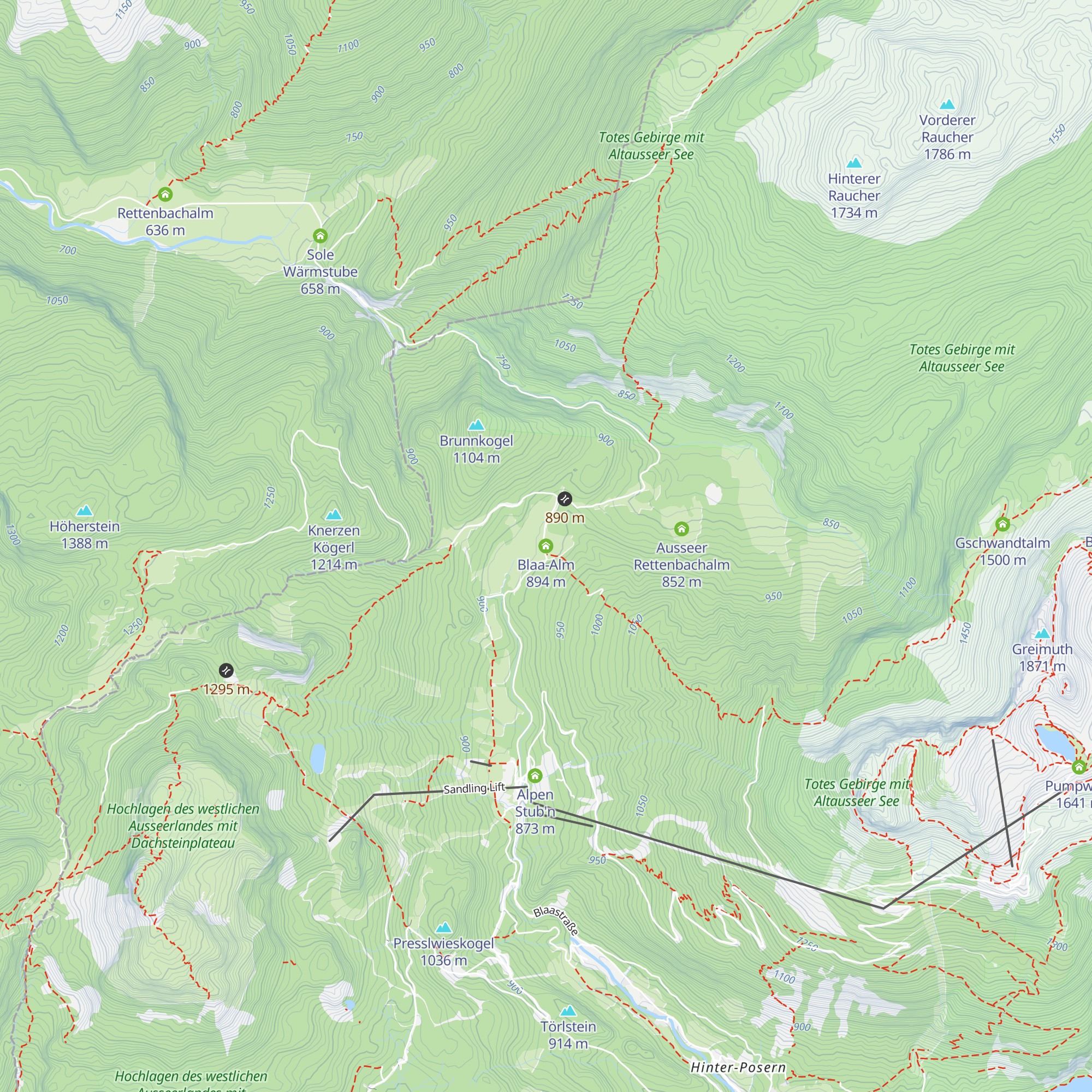 Blaa-Alm map
