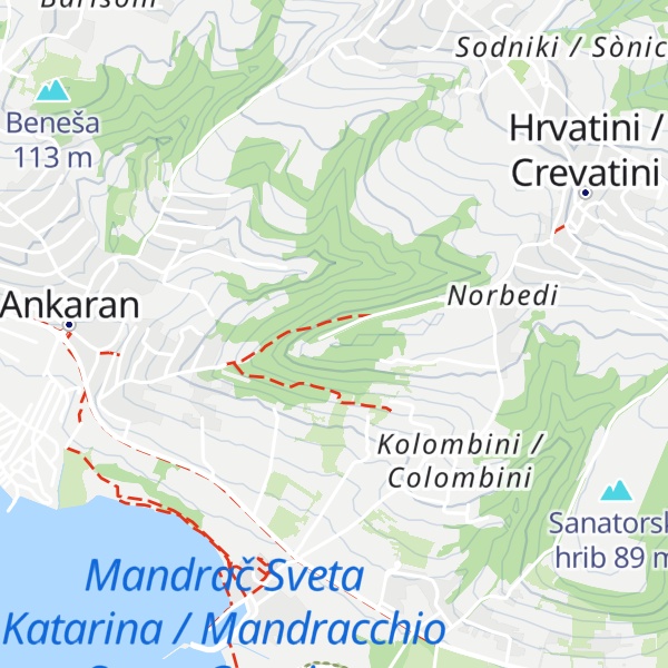 Map of Črni vrh / Monte Moro