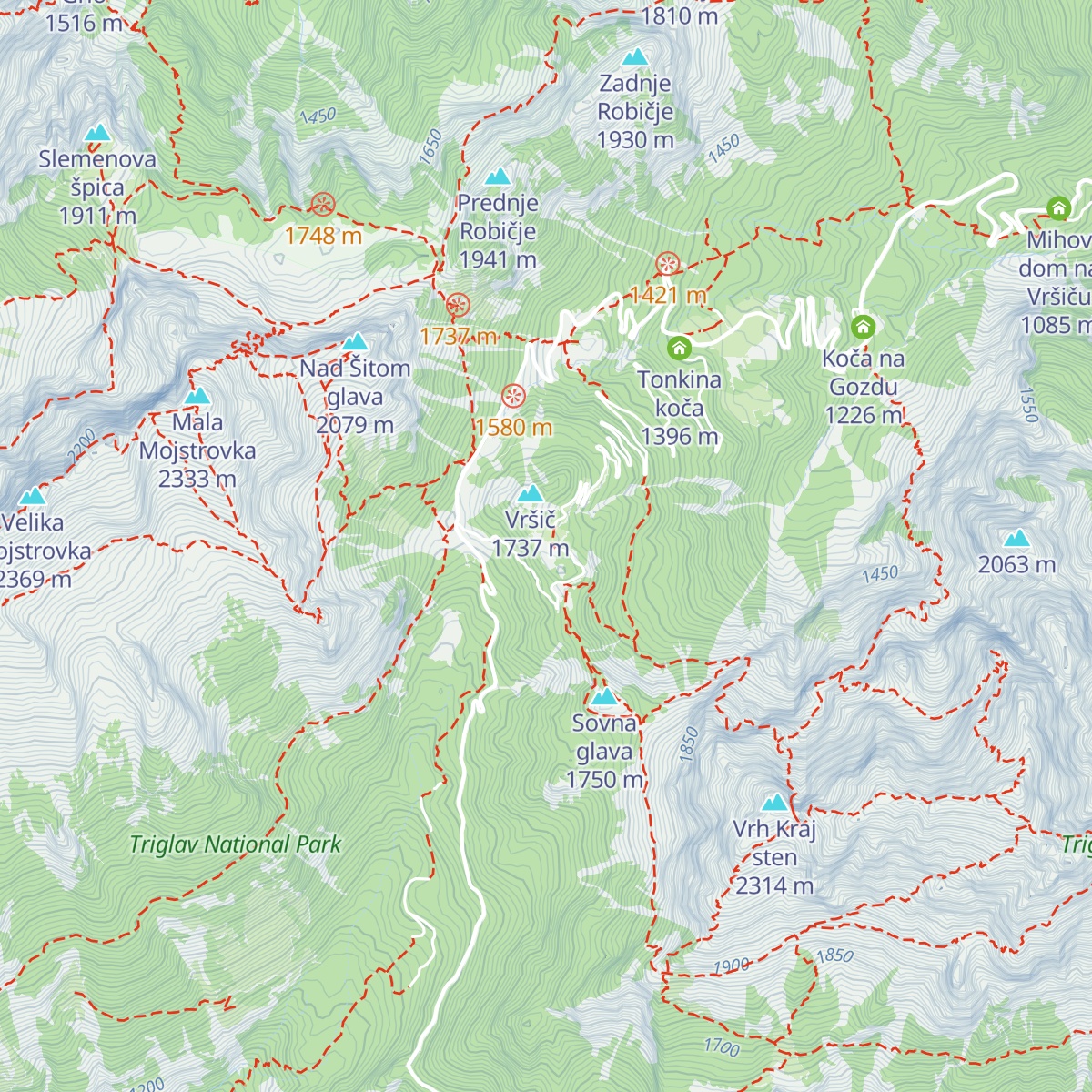 Poštarski dom na Vršiču map
