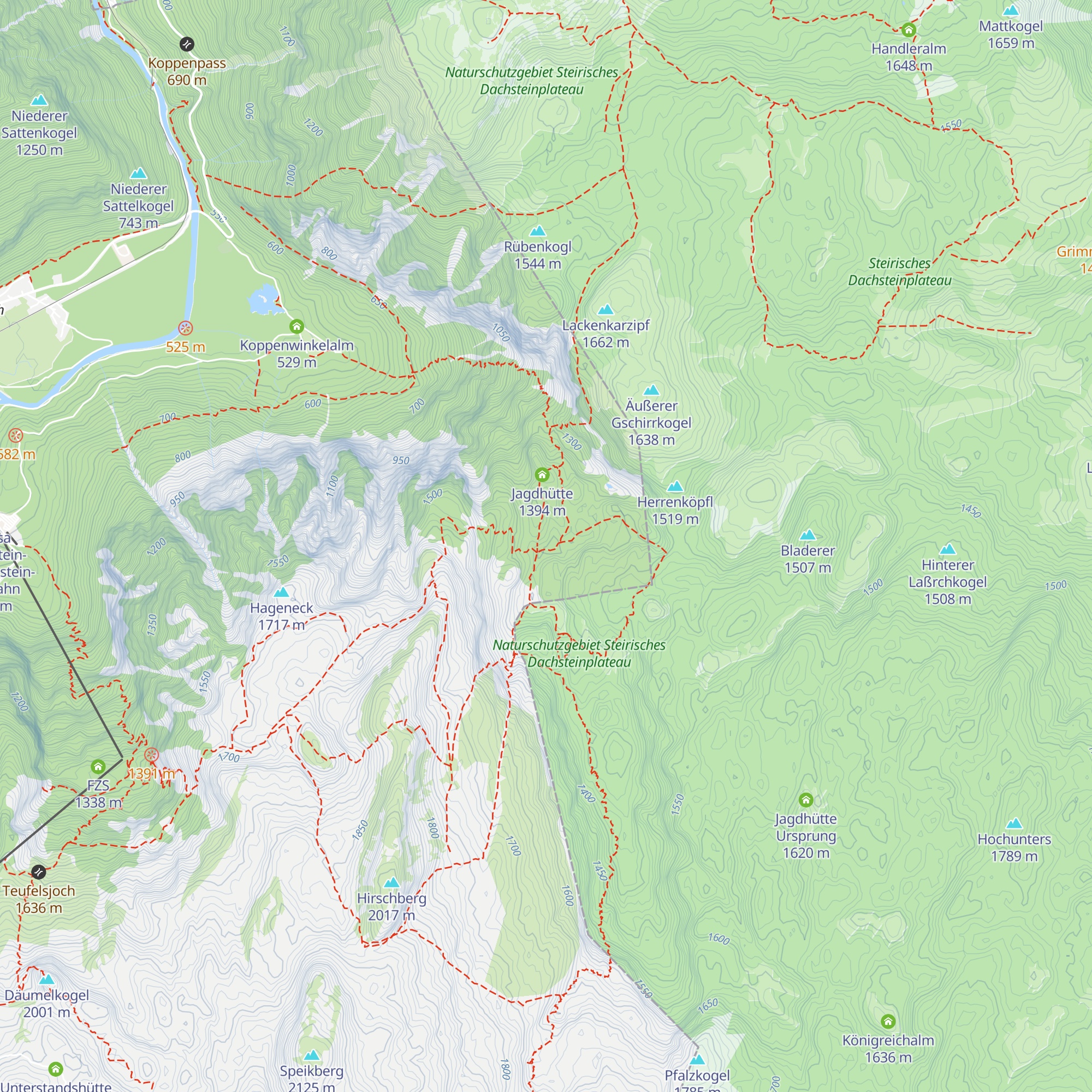 Obertrauner Landfriedalm map