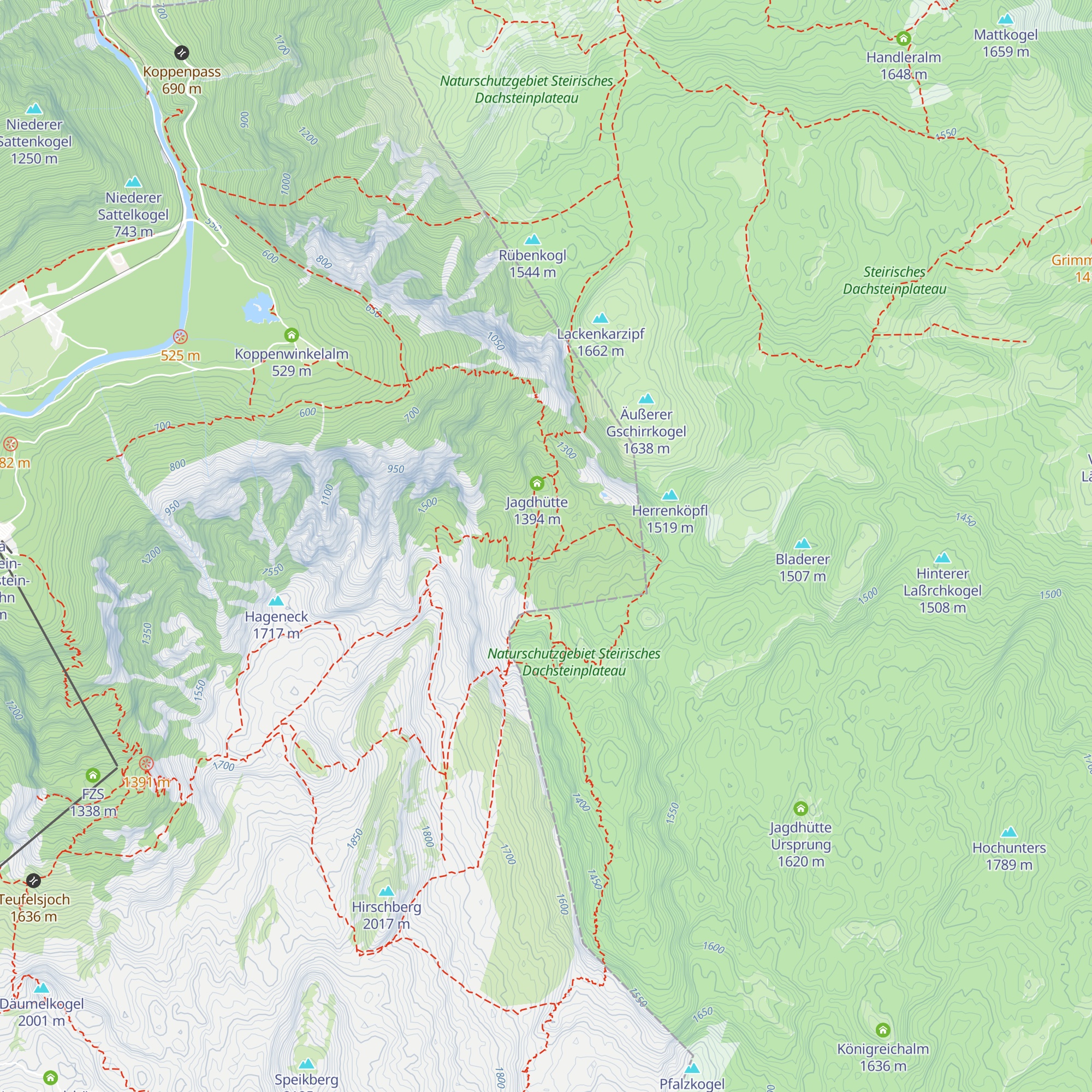 Obertrauner Lahnfriedalm map