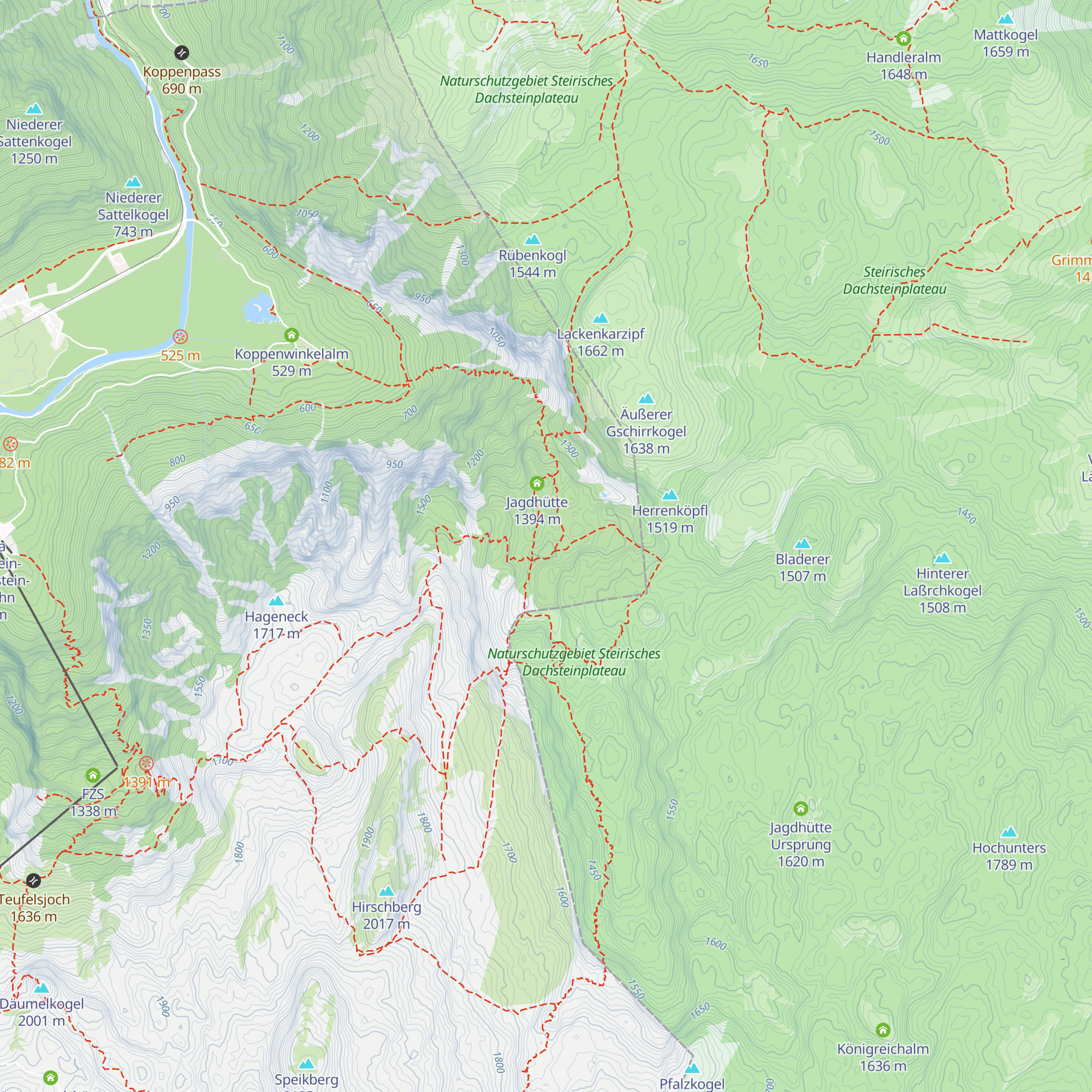 Obertrauner Lahnfriedalm map