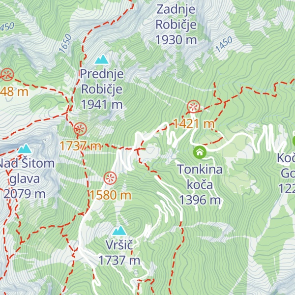 Map of Erjavčeva koča