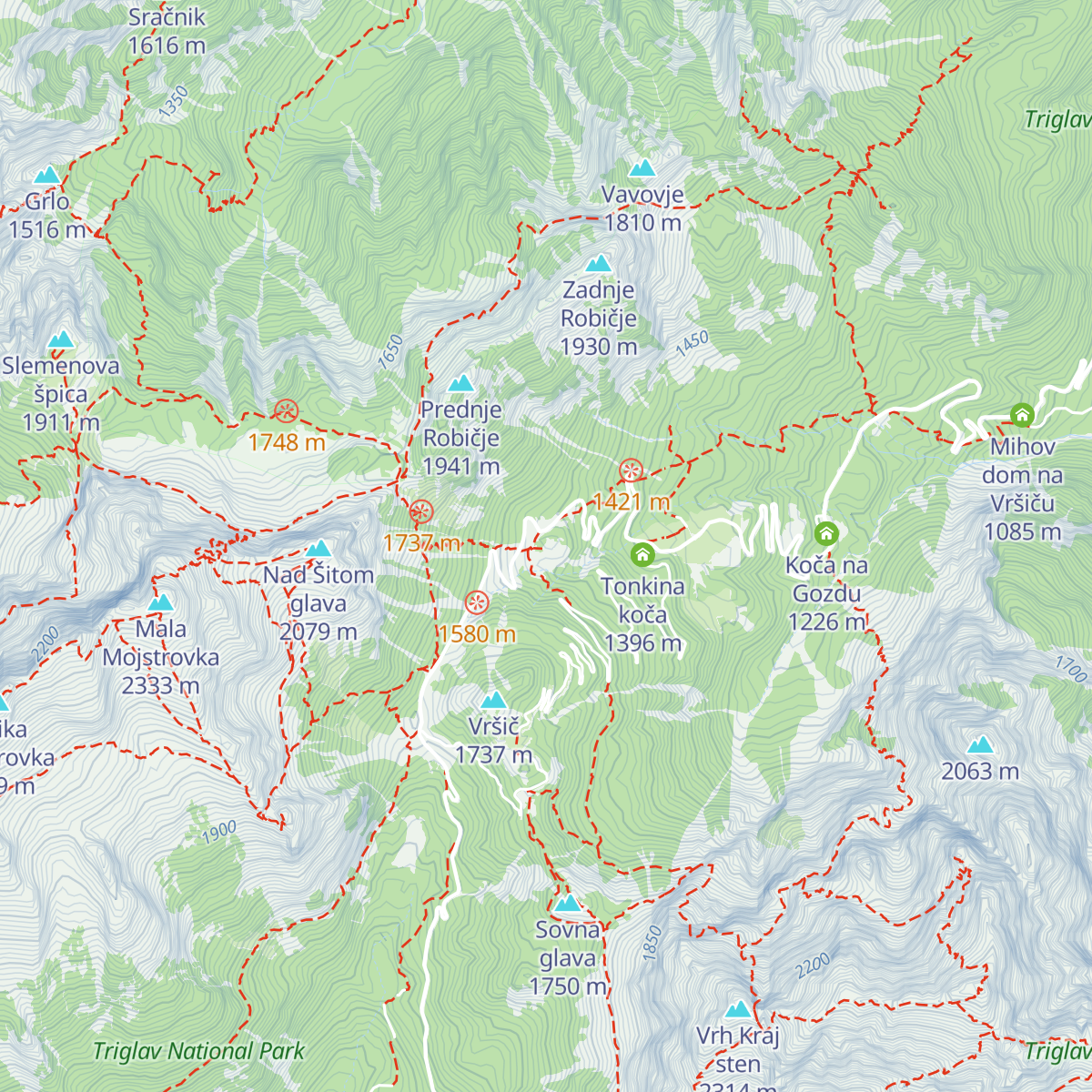 Erjavčeva koča map