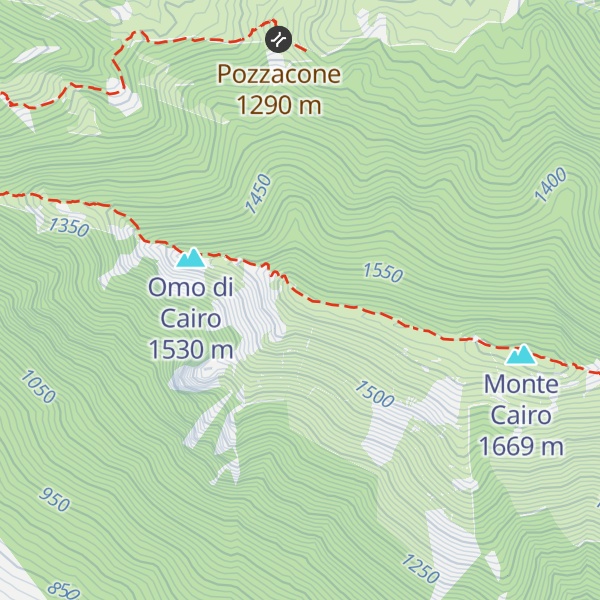 Map of Monte Cairo (vetta ovest)