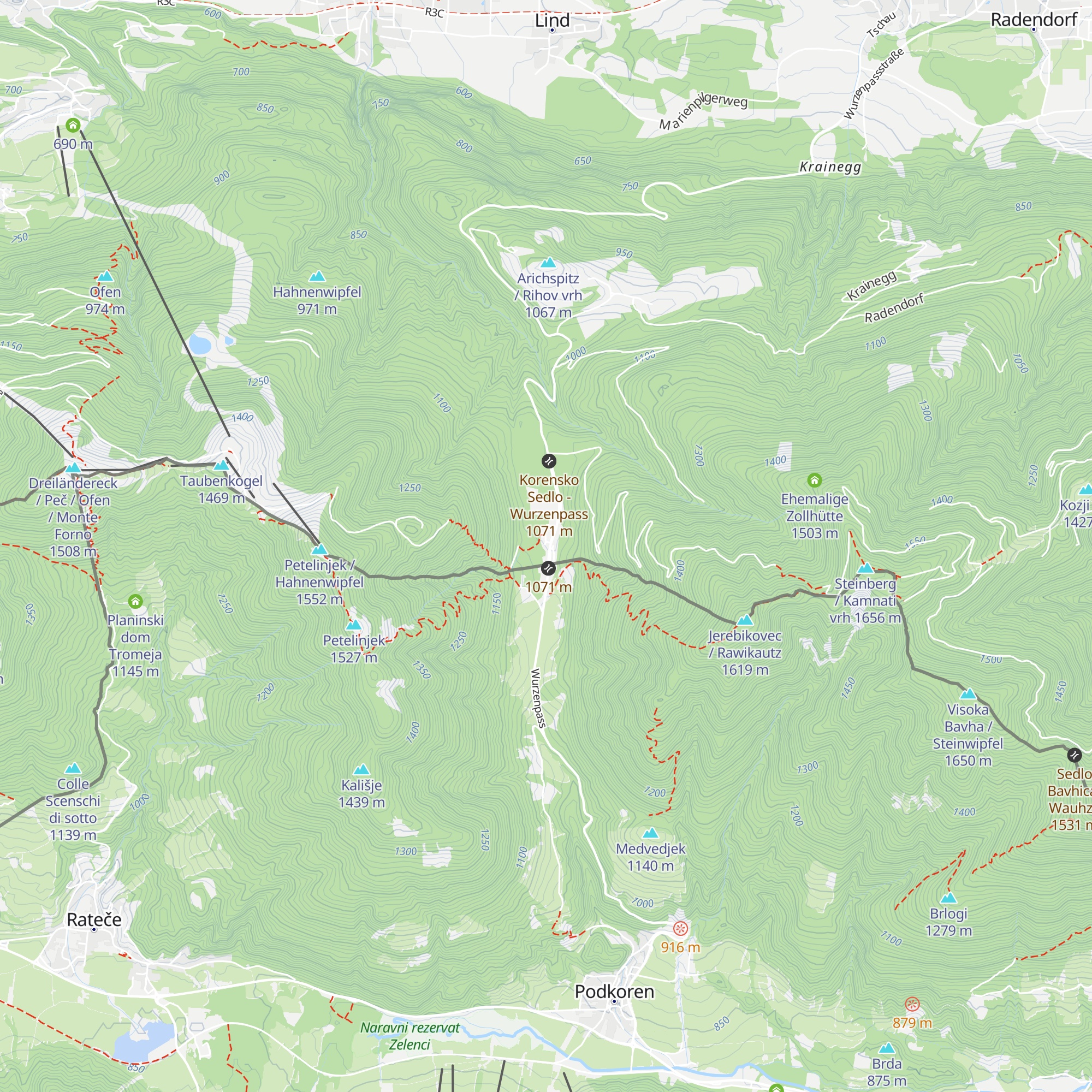 Gasthaus am Wurzenpass map