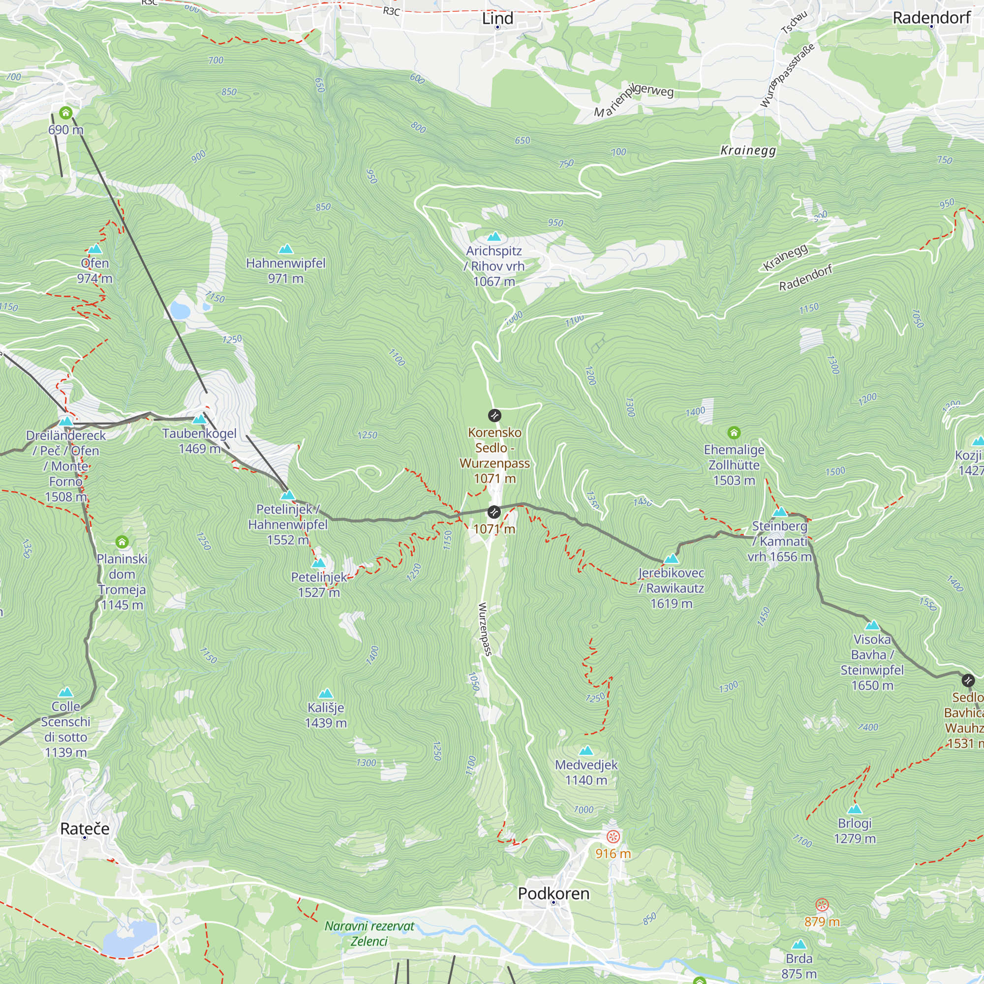 Gasthaus am Wurzenpass map