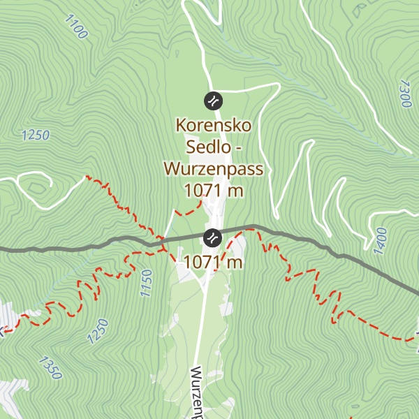 Map of Gasthaus am Wurzenpass