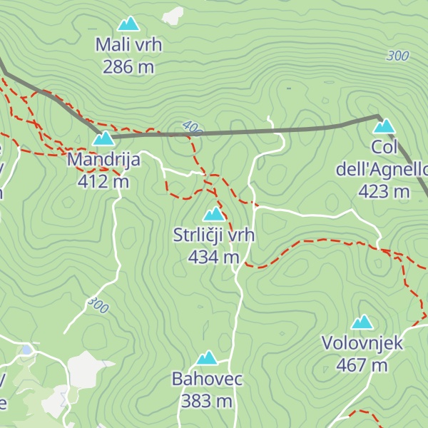 Map of Strličji vrh