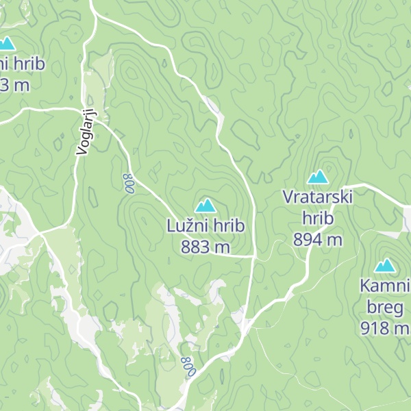 Map of Lužni hrib