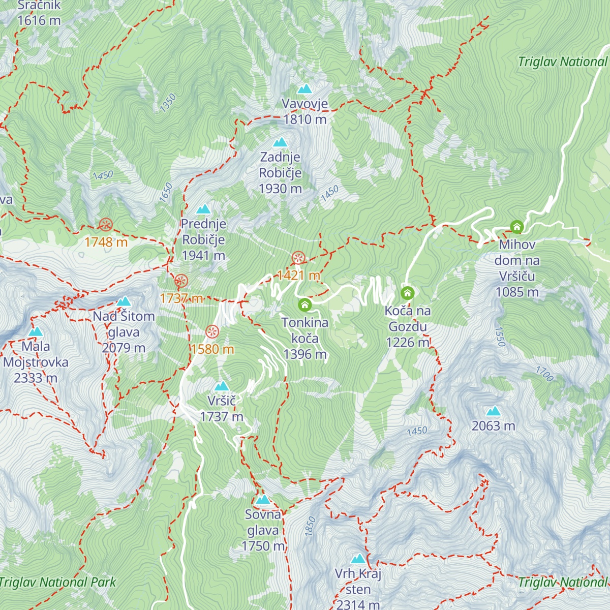 Tonkina koča map