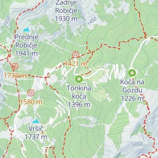 Map of Tonkina koča