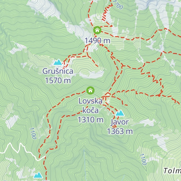 Map of Lovska koča