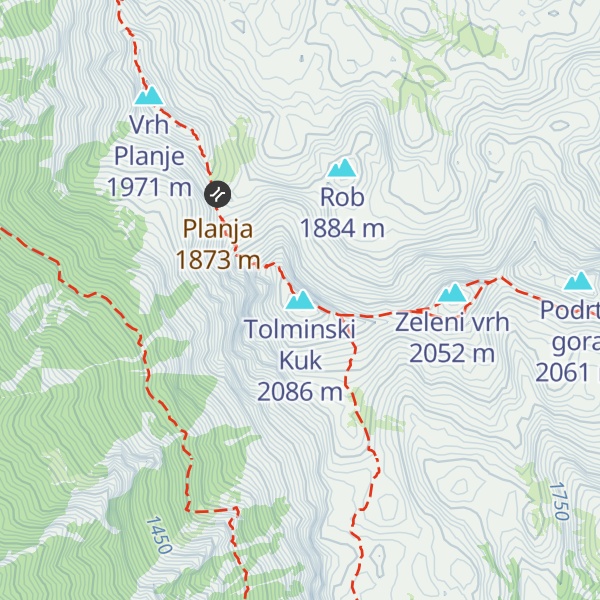 Map of Tolminski Kuk