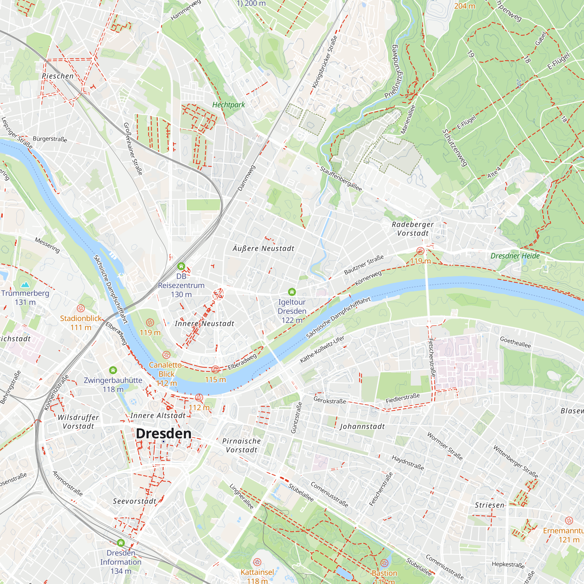 Igeltour Dresden map