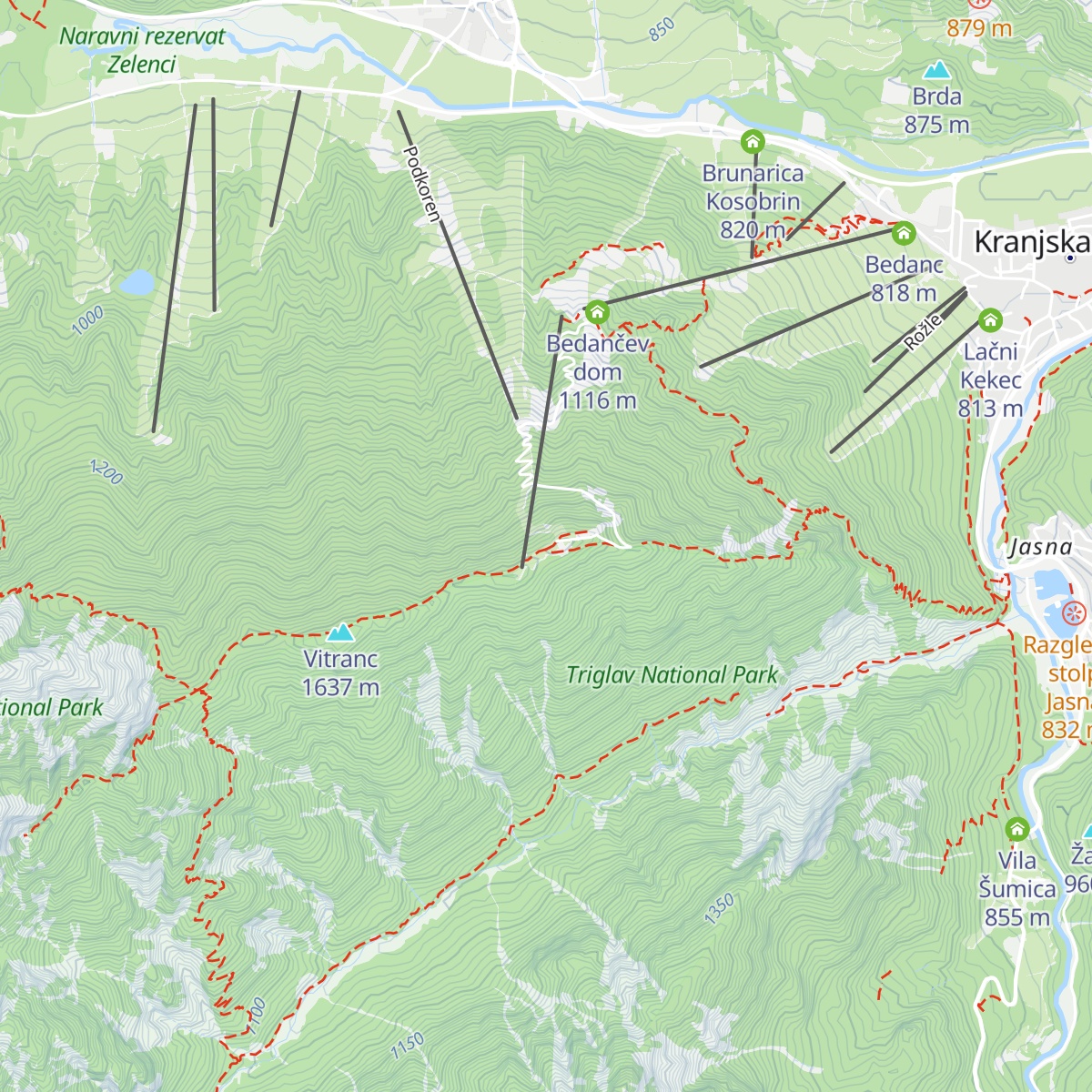 Mojčin dom na Vitrancu map