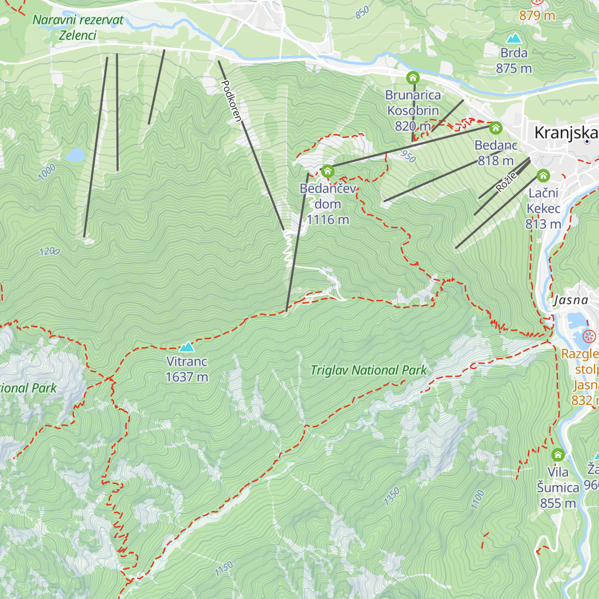Mojčin dom na Vitrancu map
