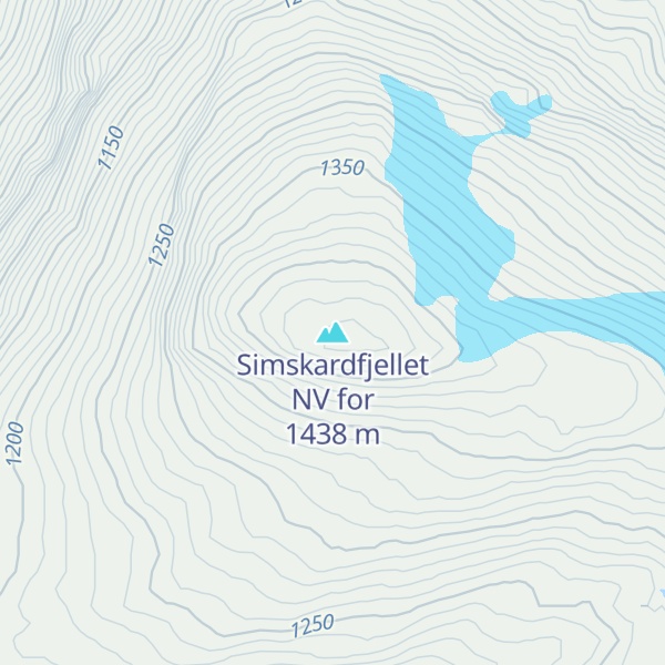 Map of Simskardfjellet NV for