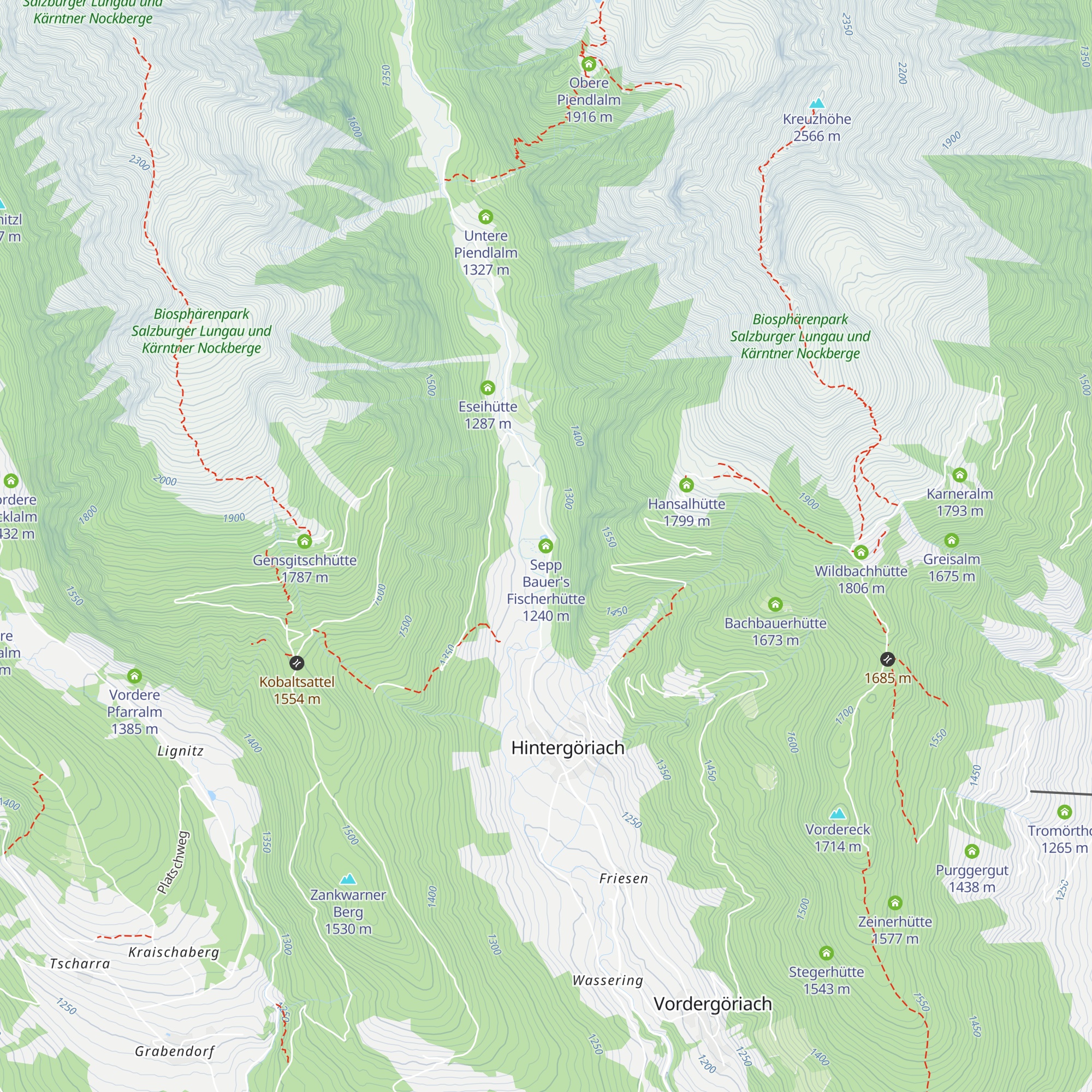 Sepp Bauer's Fischerhütte map