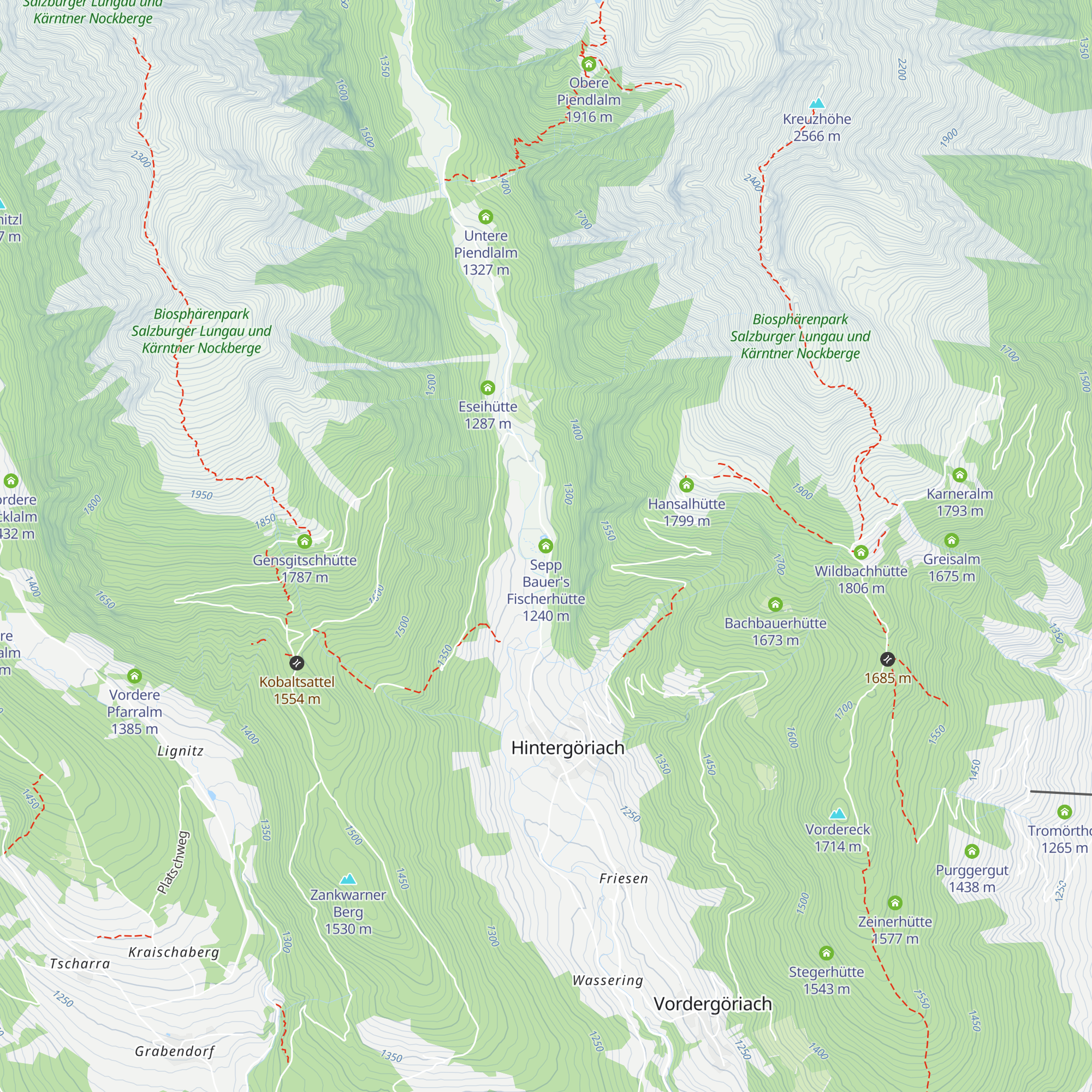 Sepp Bauer's Fischerhütte map