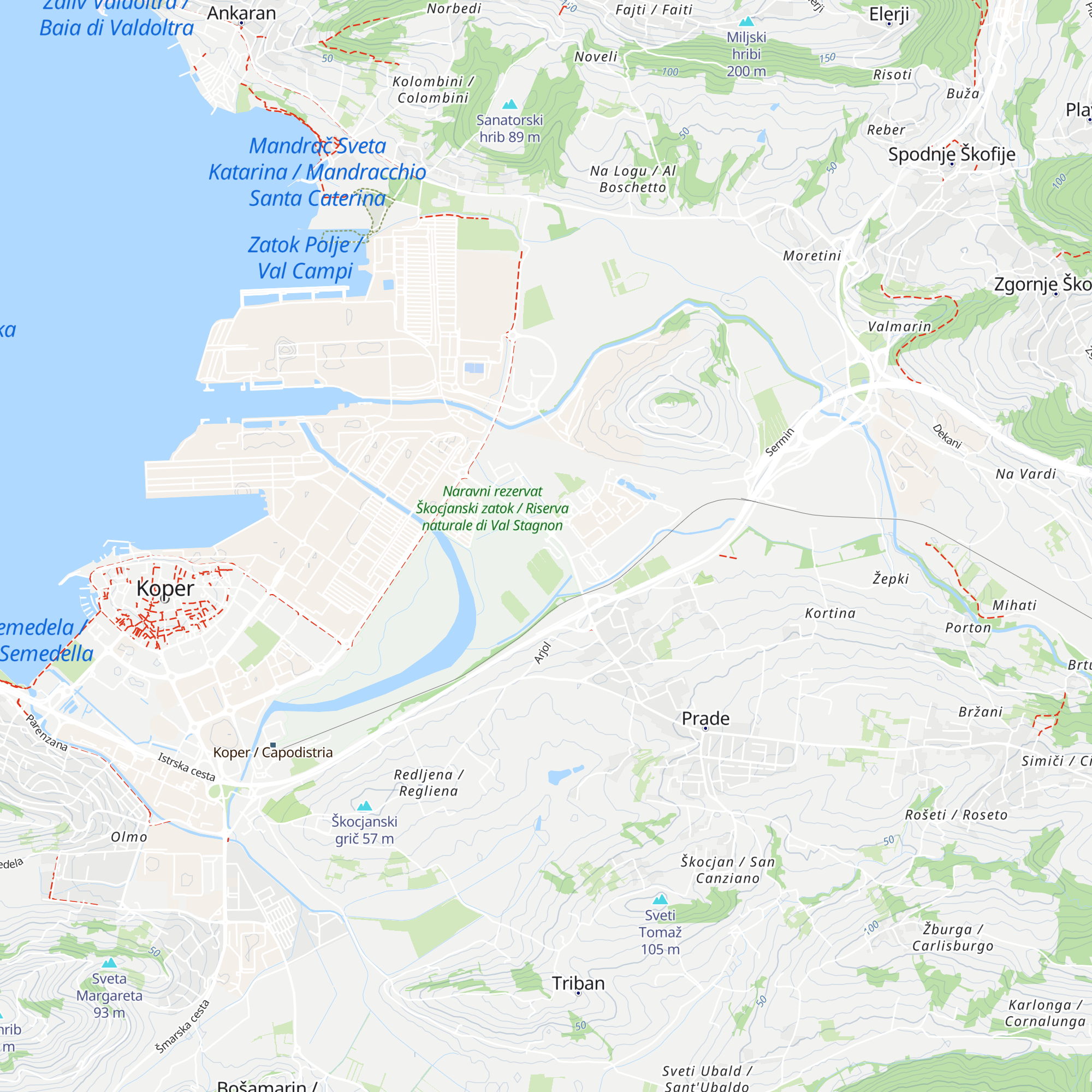 Center za obiskovalce in osrednja opazovalnica Škocjanski zatok map