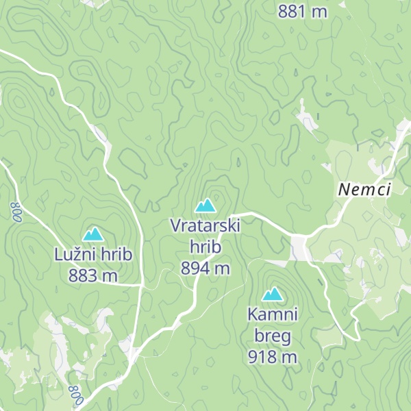 Map of Vratarski hrib