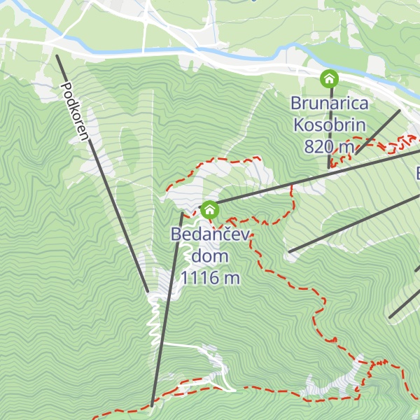 Map of Bedančev dom