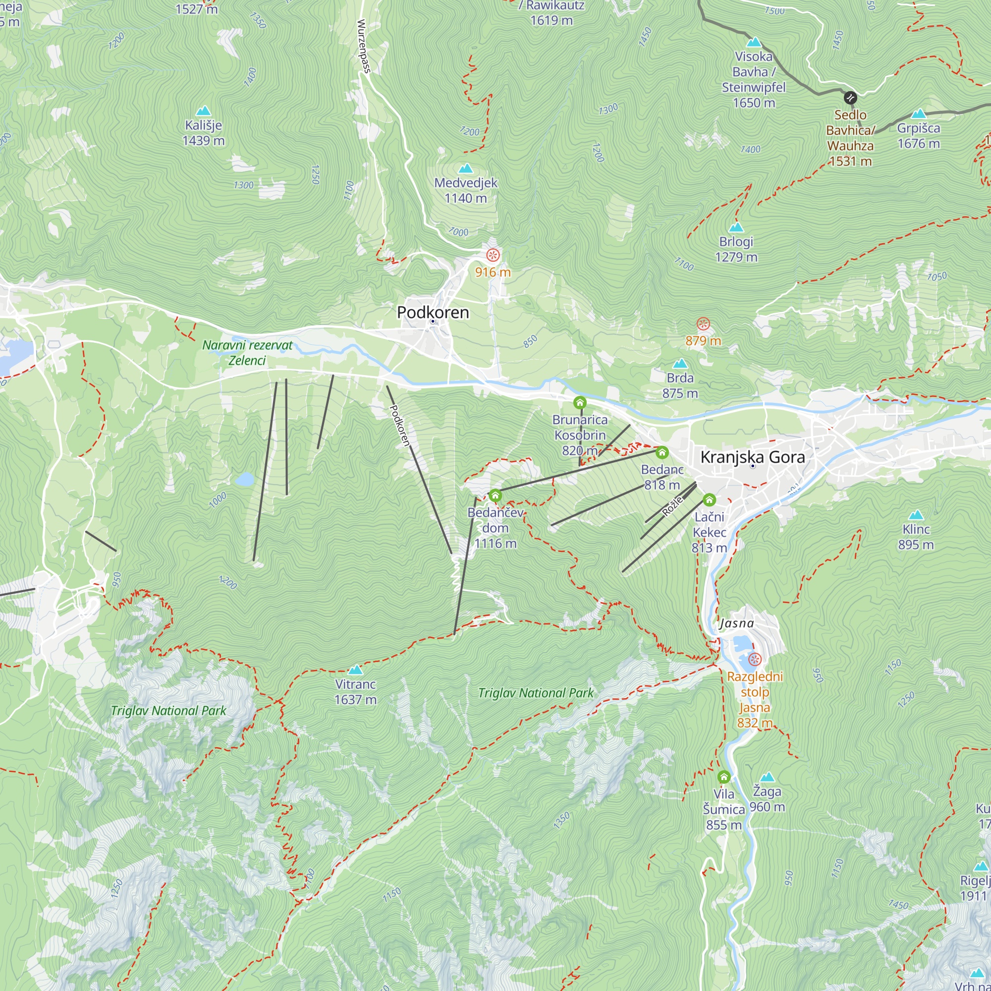 Bedančev dom map