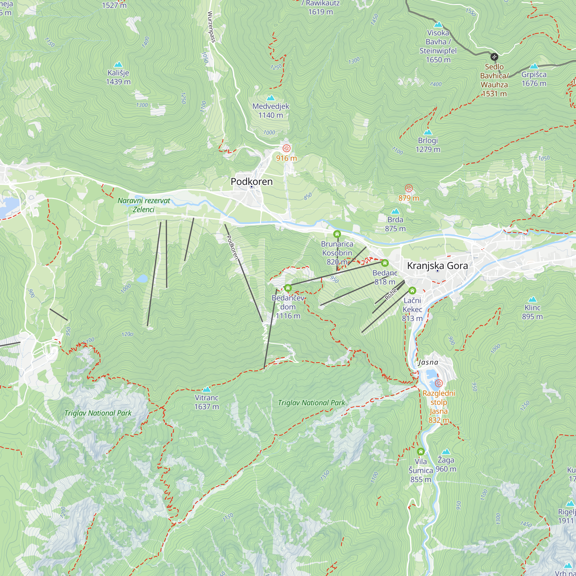Bedančev dom map